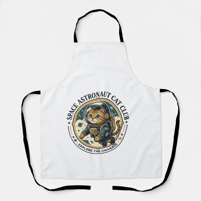 Tablier Idée cadeau papa chat astronaute spatial - Astrona (Recto)