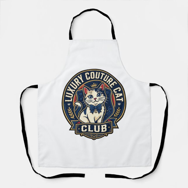 Tablier Idée cadeau pour maman chat de luxe couture - Luxe (Recto)