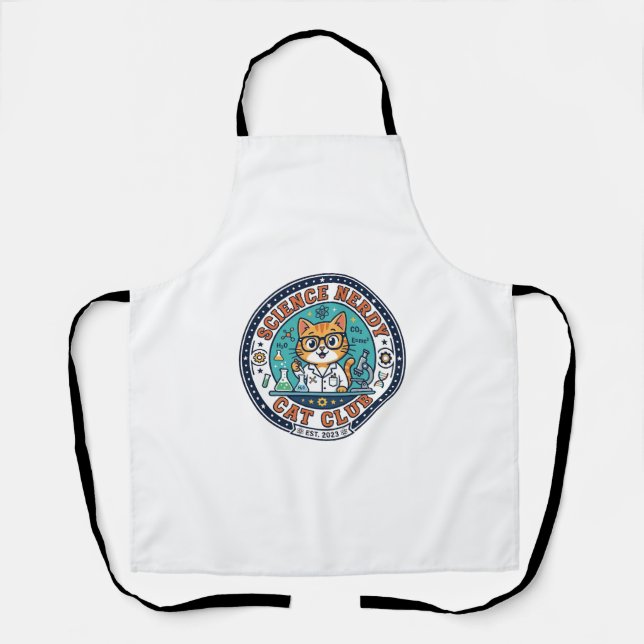 Tablier Idée cadeau pour maman de chat savante - Science N (Recto)