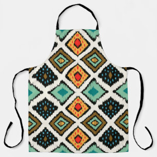 Tablier Ikat géométrique, folklore texture tribale.