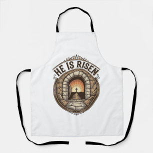 Tablier Il Est Ressuscité Vintage Pâques Croix T-Shirt