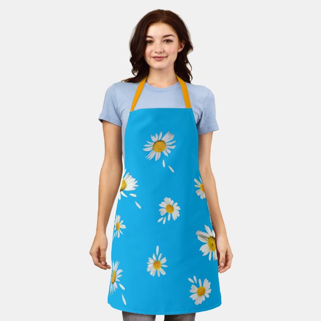 Tablier "Il m'aime. Il ne m'aime pas" marmite apron. (Porté)