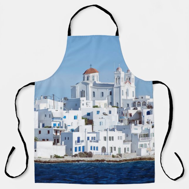 Tablier Île de paros avec le village de naoussa (Recto)