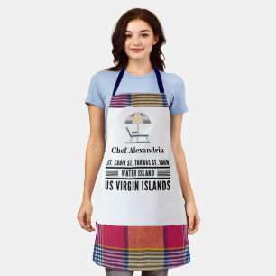 Tablier Îles Vierges américaines Madras Caraïbes Personnal