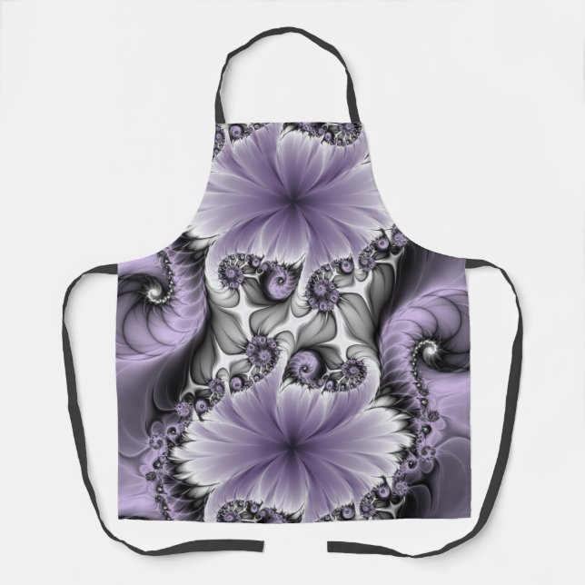 Tablier Illusion de lilas Art floral abstrait fractal Fant (Recto)