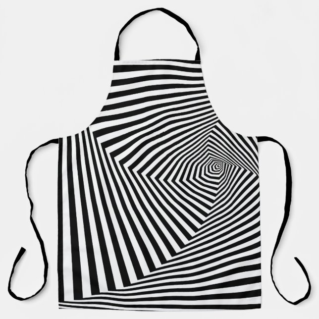 Tablier Illusion optique : Abstraite géométrique rayée. (Recto)