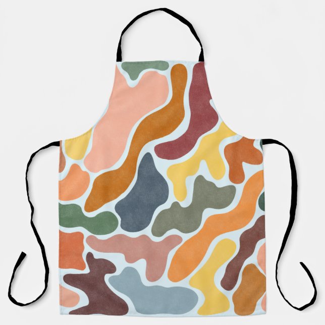 Tablier Illustration abstraite moderne dans les tons terre (Recto)