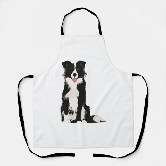 Tablier Illustration Collie Bordure ! (Recto)