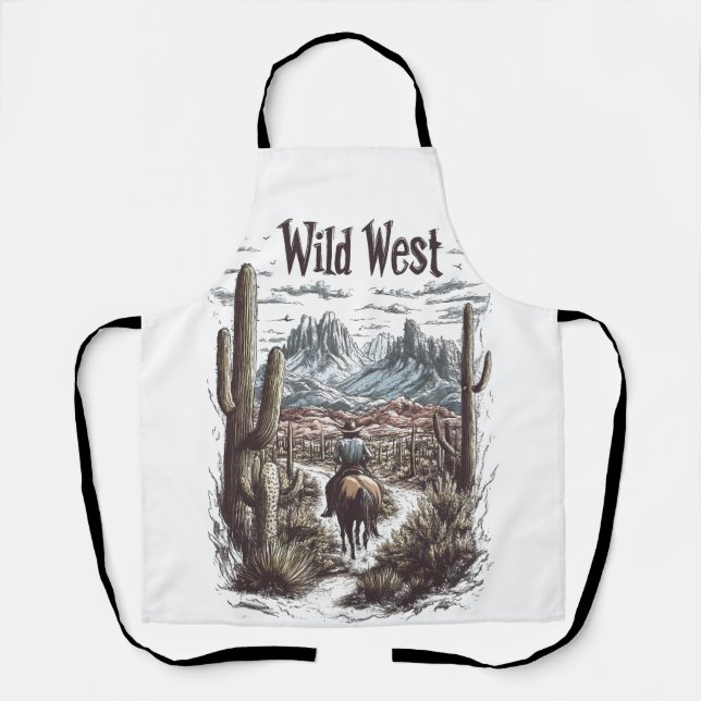 Tablier Illustration d'aventure dans le Far West (Recto)