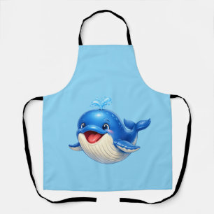 Tablier Illustration de baleine mignonne aux grands yeux A