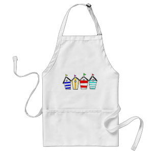 Tablier Illustration de cabane de plage colorée