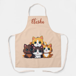 Tablier Illustration de chats minous aux noms personnalisé