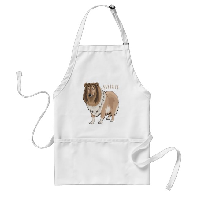 Tablier Illustration de chien Rough collie (Devant)