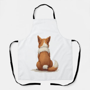 Tablier Illustration de chien vue arrière vintage sur fond