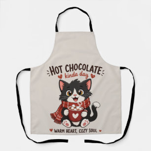 Tablier Illustration de Chocolat Chaud pour Chat Cozy