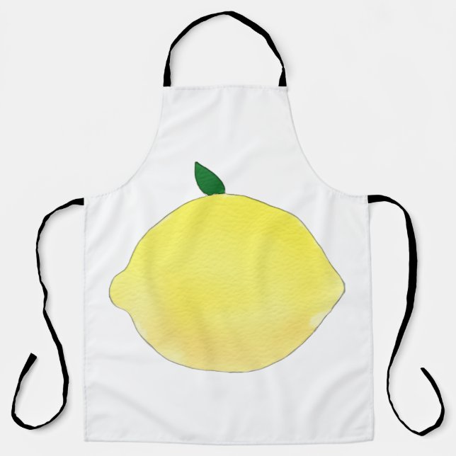 Tablier Illustration de citron jaune vibrant (Recto)