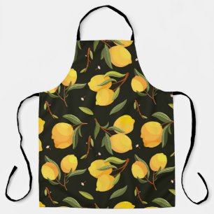 Tablier Illustration de citron : motif transparent peint à