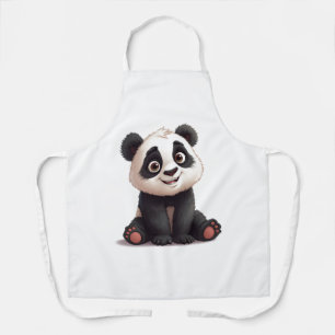 Tablier Illustration de dessin animé d'ours panda assis