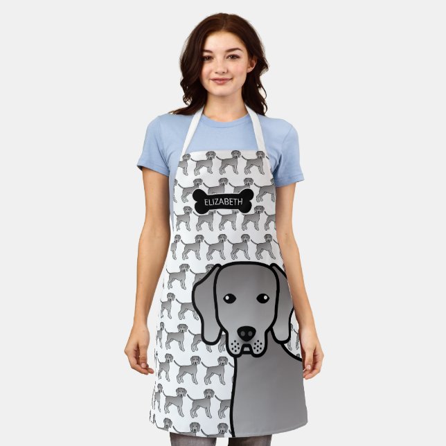 Tablier Illustration de dessin animé mignon de chien Weima (Porté)
