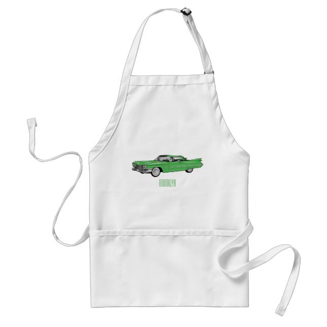 Tablier Illustration de dessin de voiture classique 1959 (Devant)