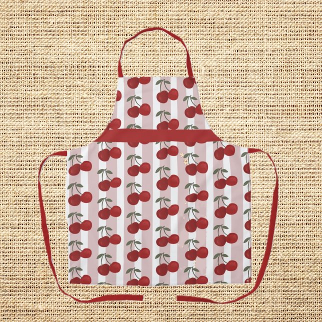 Tablier Illustration de deux cerises rouges | Art de fruit (Créateur téléchargé)