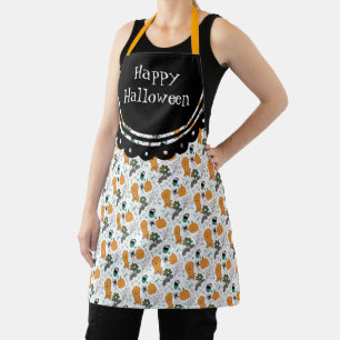 Tablier Illustration de doodles mignons de Halloween heure
