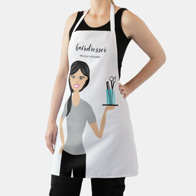 Tablier Illustration de femme coiffeuse mignonne Coiffeur (Insitu)