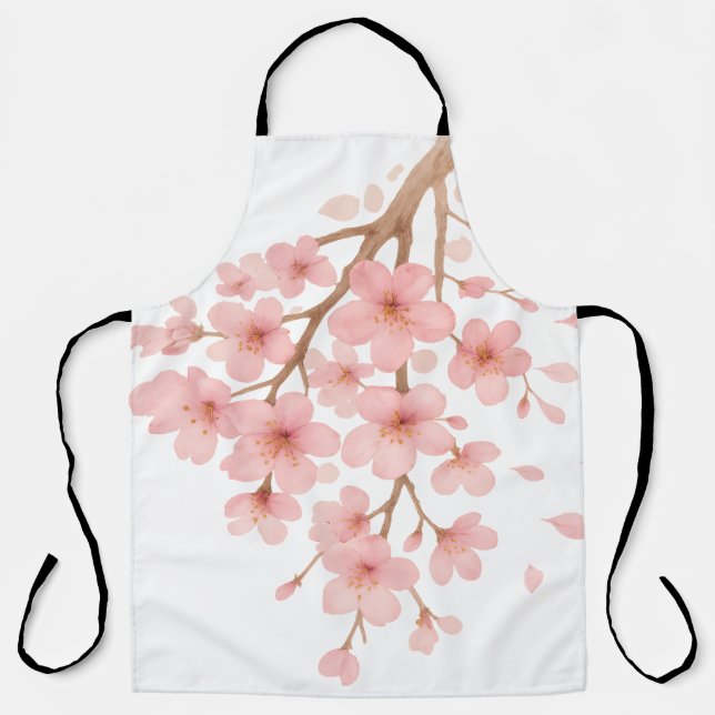 Tablier Illustration de fleurs de cerisier (Recto)