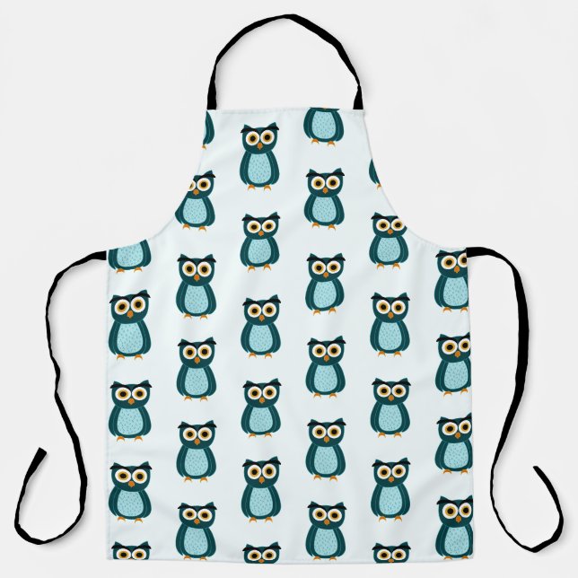 Tablier illustration de Hibou Bleu (Recto)