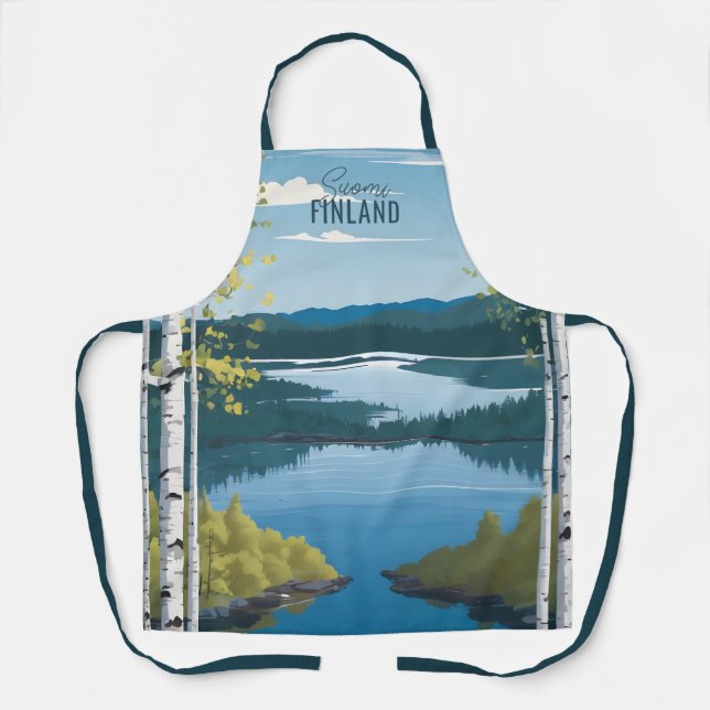 Tablier Illustration de la nature Finlande du texte person (Recto)