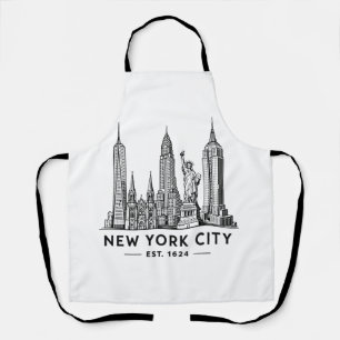 Tablier Illustration de la skyline de New York avec la sta