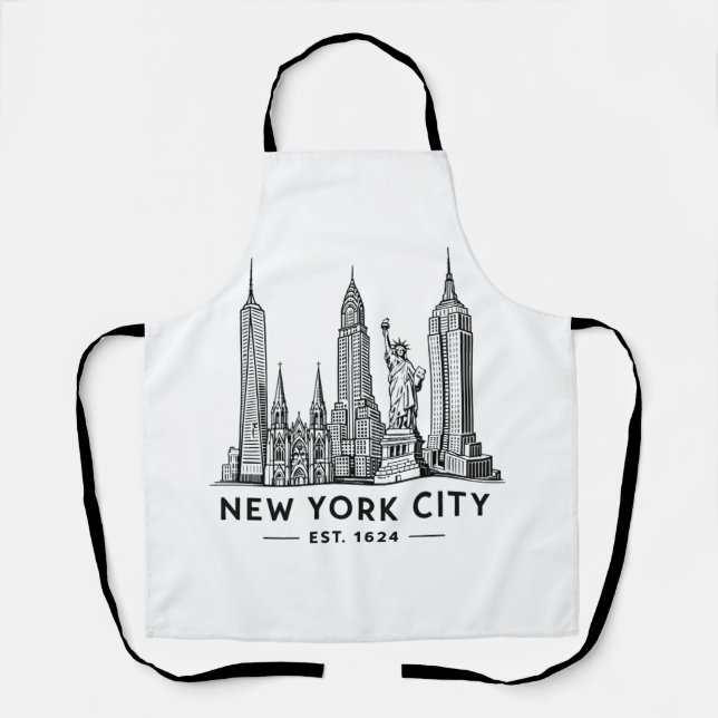 Tablier Illustration de la skyline de NYC avec la Statue d (Recto)