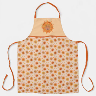 Tablier Illustration de l'aquarelle orange Sun Face