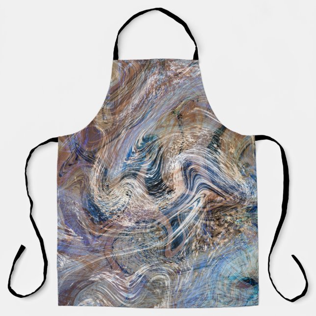 Tablier Illustration de marbrage gris bleu (Recto)