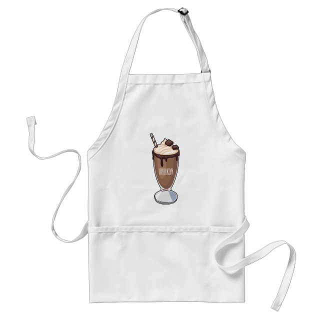 Tablier Illustration de milk-shake au chocolat (Devant)