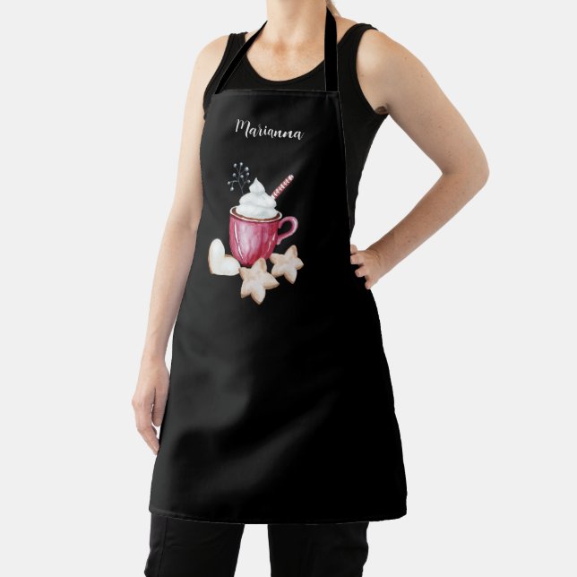 Tablier Illustration de monogramme pour chocolat chaud et  (Insitu)