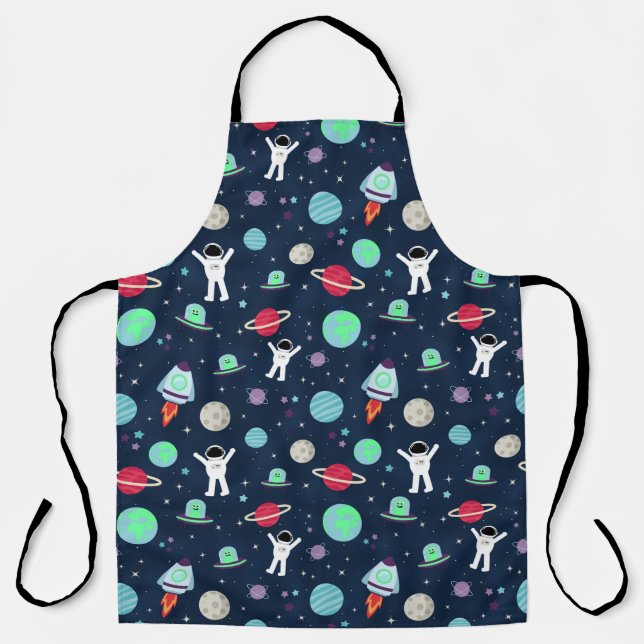 Tablier illustration de motif spatial (Recto)