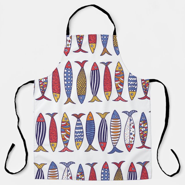 Tablier Illustration de poisson mignon : Enfants Arrière - (Recto)