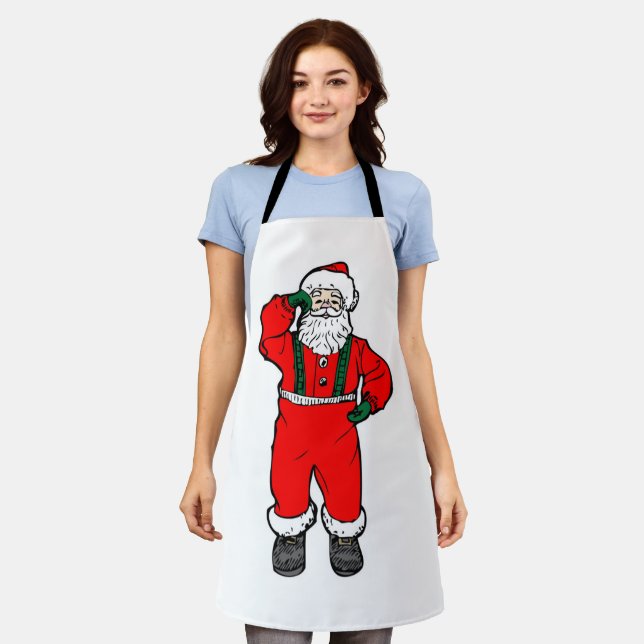 Tablier Illustration de Santa Claus (Porté)