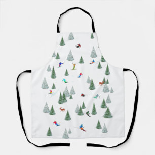 Tablier Illustration de skieurs en descente 