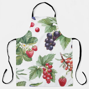 Tablier Illustration des baies d'aquarelle Motif sans join
