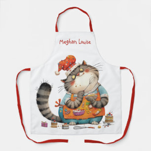 Tablier Illustration drôle de chat chef fantaisiste mignon