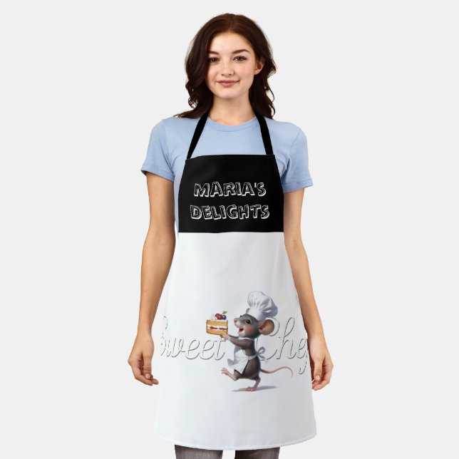 Tablier Illustration du logo de la souris "Sweet Chef" (Porté)