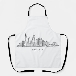 Tablier Illustration du paysage urbain de Chicago IL
