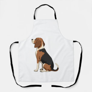 Tablier Illustration d'un chien Beagle vintage vu de dos A