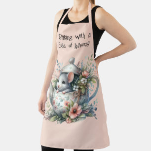 Tablier Illustration d'une souris mignonne dans une théièr