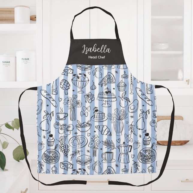 Tablier Illustration Fantaisiste de Nourriture Italienne R (In situ)
