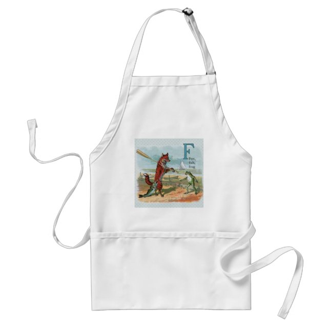 Tablier Illustration fantaisiste de renard et de grenouill (Devant)