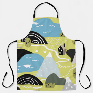Tablier Illustration graphique scandinave transparente mot