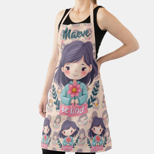 Tablier Illustration mignonne Kawaii "Soyez gentil" (Insitu)
